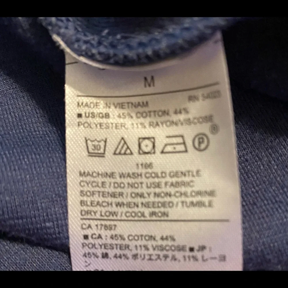 EUC Banana Republic 1/4 Zip Sweatshirt SZ M Blue